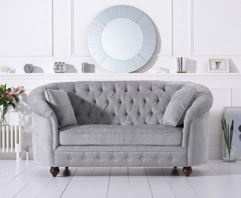 jvmoebel ® - Landhaus Designer Canapé - Chesterfield Textil Sofa Gri Stoff Nei