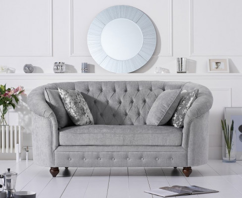 jvmoebel ® - Landhaus Designer Canapé - Chesterfield Textil Sofa Gri Stoff Nei