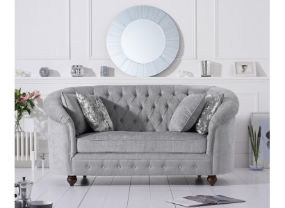 jvmoebel ® - Landhaus Designer Canapé - Chesterfield Textil Sofa Gri Stoff Nei