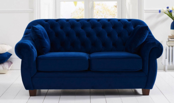 jvmoebel ® - Textilssofa Couch - Blo Polariséierung Zwëschesëtz Couch Garnitur Dräier