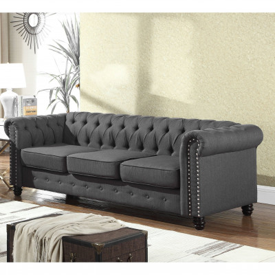 Chesterfield Canapé Sofa Gepolstert Stoff Lieder Canapéen Gepolstert Garnitur 3 Sëtzer