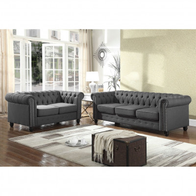 Chesterfield Canapé Sofa Gepolstert Stoff Lieder Canapéen Gepolstert Garnitur 3 Sëtzer