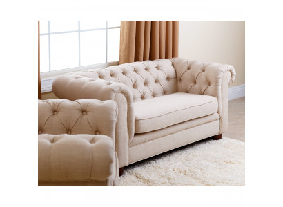 Landhaus Zweisitzer - Chesterfield Sofa Sëtz Gemittlech Couch Stoff jvmoebel ®