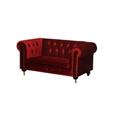 Roude Barock Sofa Couch - Chesterfield Stoff 2 Sëtzer Lieder Textil jvmoebel ® NEI