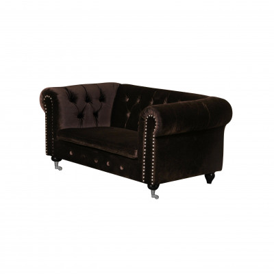 Schwaarz Barock Sofa Couch - Chesterfield Stoff 2 Sëtzer Lieder Textil jvmoebel ®