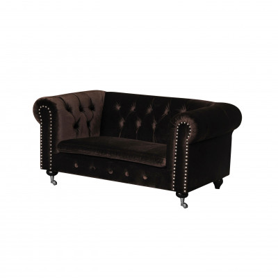 Schwaarz Barock Sofa Couch - Chesterfield Stoff 2 Sëtzer Lieder Textil jvmoebel ®