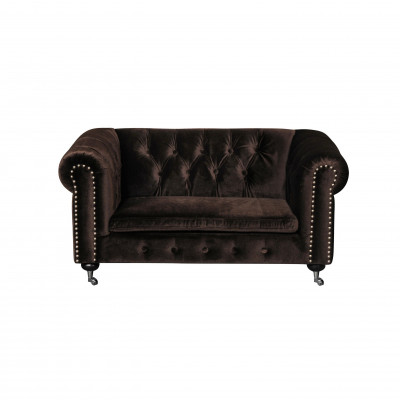 Schwaarz Barock Sofa Couch - Chesterfield Stoff 2 Sëtzer Lieder Textil jvmoebel ®