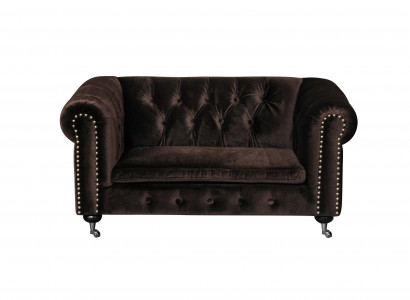 Schwaarz Barock Sofa Couch - Chesterfield Stoff 2 Sëtzer Lieder Textil jvmoebel ®
