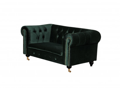 Chesterfield 2 Sëtzer Klassesch Luxus Barock Rokoko Sofa Textil Lieder Canapé