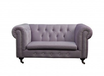 Chesterfield 2-Sëtzer Klassesch Luxus Barock Rokoko Sofa Textil Lieder Canapé