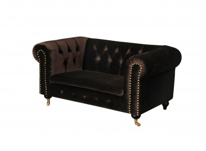 Chesterfield 2 Sëtz Klassesch Luxus Barock Rokoko Sofa Textil Lieder Couche