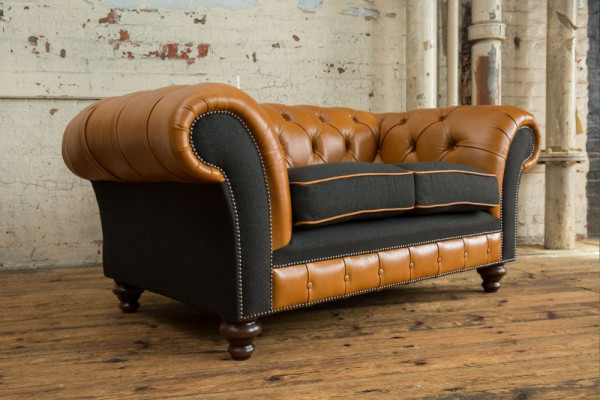 jvmoebel ® Lieder Sofa Canapé - Design Polster Zweesëtzer Canapé Garnitur Braun