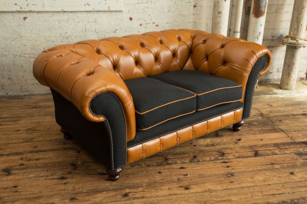jvmoebel ® Lieder Sofa Canapé - Design Polster Zweesëtzer Canapé Garnitur Braun
