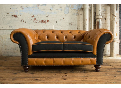 jvmoebel ® Lieder Sofa Canapé - Design Polster Zweesëtzer Canapé Garnitur Braun