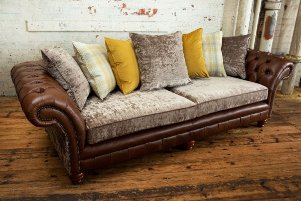 Klassesch Luxus Barock Rokoko Canapé Chesterfield Canapé Textil Lieder Canapé