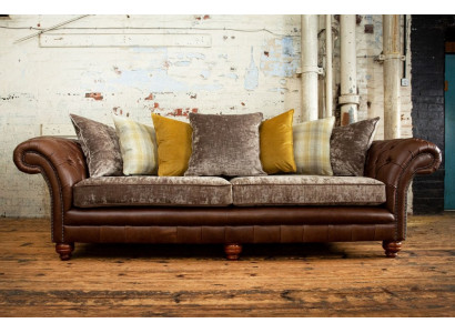 Klassesch Luxus Barock Rokoko Canapé Chesterfield Canapé Textil Lieder Canapé