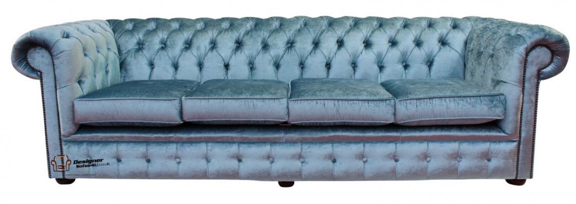 Chesterfield 4 Sëtzer Klassesch Luxus Barock Rokoko Sofa Couch Textil Lieder