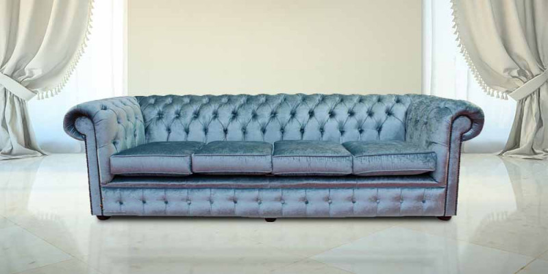 Chesterfield 4 Sëtzer Klassesch Luxus Barock Rokoko Sofa Couch Textil Lieder