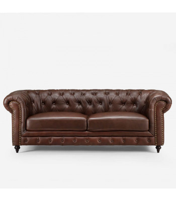 Chesterfield 3 Sëtzer Klassesch Luxus Barock Rokoko Sofa Textil Lieder Canapé Nei
