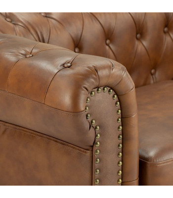 jvmoebel ® - Lieder Sofa Couch - Brong Fotell Polster Dräisëtzer Couch Garnitur
