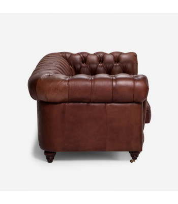 Chesterfield 2 Sëtzer Klassesch Luxus Barock Rokoko Sofa Brong Lieder Couch Nei