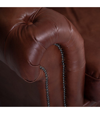 Chesterfield 2 Sëtzer Klassesch Luxus Barock Rokoko Sofa Brong Lieder Couch Nei