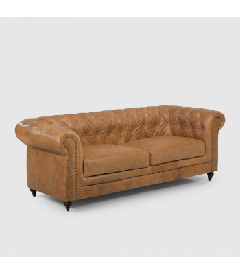 Chesterfield 3-Sëtzer Klassesch Luxus Barock Rokoko Sofa Textil Lieder Couch