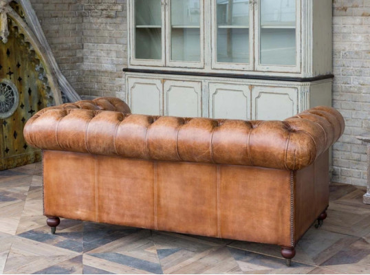 Häre Club Canapé Chesterfield Sofa Lieder Polster 2-Sëtzer Braun NEI jvmoebel ®
