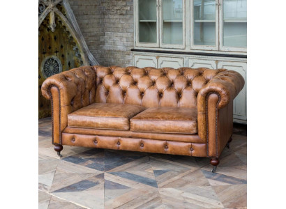 Häre Club Canapé Chesterfield Sofa Lieder Polster 2-Sëtzer Braun NEI jvmoebel ®