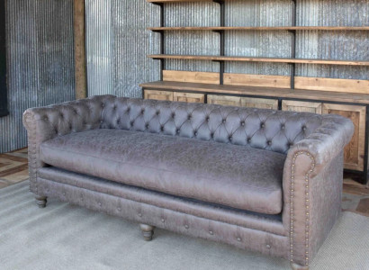 Chesterfield 3-Sëtzer Klassesch Luxus Barock Rokoko Sofa Textillieder Couch