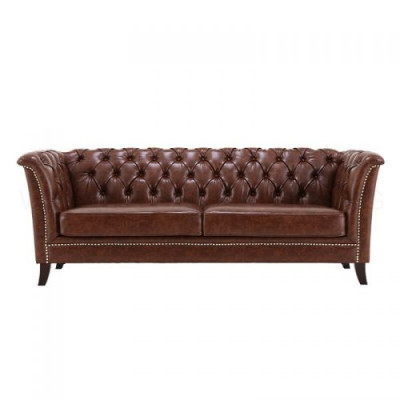 Chesterfield Lieder Polster Design Sofa Luxus Couch Klassesch Sofa 2 Sëtz nei