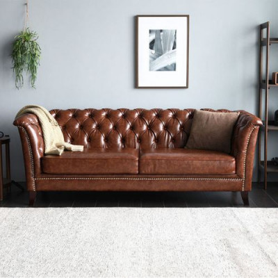 Chesterfield Lieder Polster Design Sofa Luxus Couch Klassesch Sofa 2 Sëtz nei
