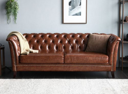 Chesterfield Lieder Polster Design Sofa Luxus Couch Klassesch Sofa 2 Sëtz nei
