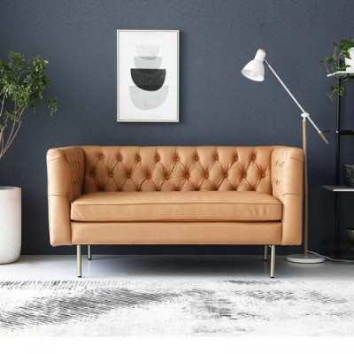 Englesch Stil Miwwelen Chesterfield Zwee Sëtzer Canapé Pink Türkis Giel Blo Sofa