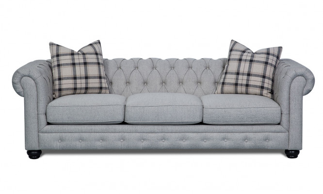 Chesterfield 3-Sëtzer Sofa Stoffsofa Couch Polstersëtz Garnitur 3er Sofas Nei