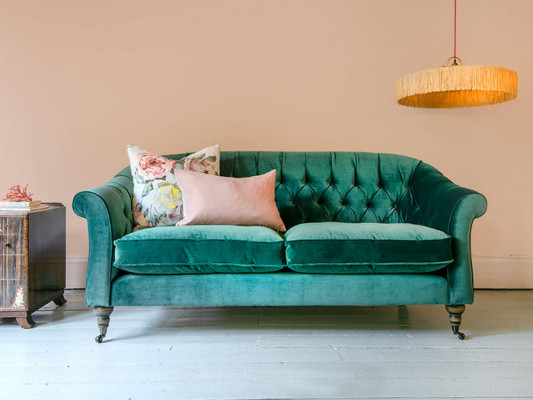 Chesterfield 3-Sëtz Sofa Stoffsofa Couch Polstersëtz Garnitur 3er Sofas Neit