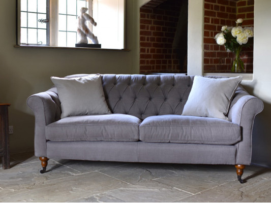 Chesterfield 3-Sëtz Sofa Stoffsofa Couch Polstersëtz Garnitur 3er Sofas Neit