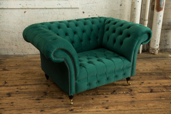 Sofa 1,5 Sëtzer Wunnlandschaft Sofas Couch Polstersett Stoff Lieder Modern