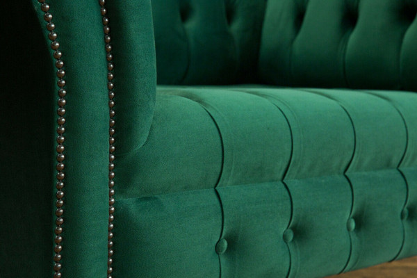 Sofa 1,5 Sëtzer Wunnlandschaft Sofas Couch Polstersett Stoff Lieder Modern