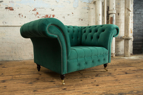 Sofa 1,5 Sëtzer Wunnlandschaft Sofas Couch Polstersett Stoff Lieder Modern