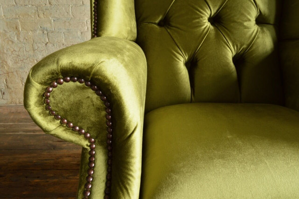 Lounge Oueren Fotell Club Designer Miwwelen Fernseesofa Stull Samt Polster Sëtz Neu
