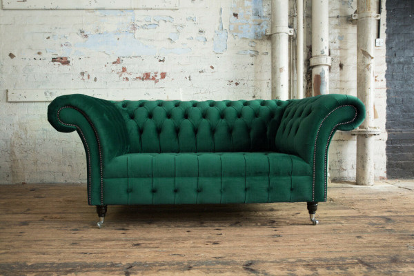 Sofa Canapé Polster 2 Sëtzer Stoff Sofas Canapée Sëtz Garnitur Design Club