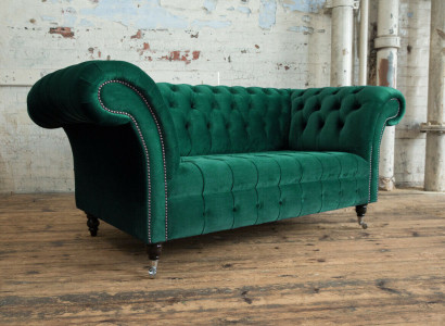 Sofa Canapé Polster 2 Sëtzer Stoff Sofas Canapée Sëtz Garnitur Design Club