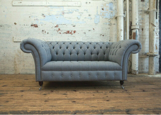 Chesterfield Original Sofa JVMoebel Textil Canapéen Stoff Gro 185cm Canapé Couchen