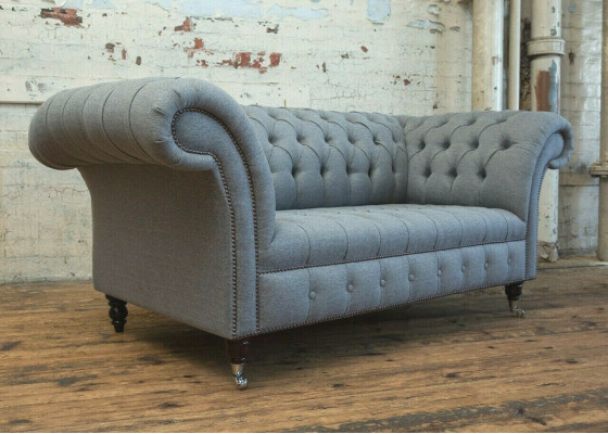Chesterfield Original Sofa JVMoebel Textil Canapéen Stoff Gro 185cm Canapé Couchen