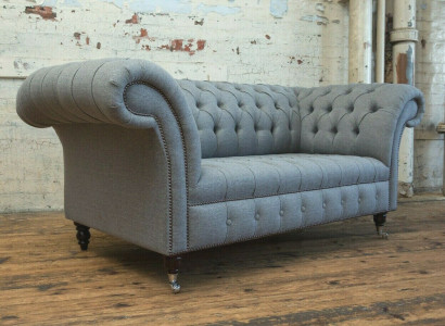 Chesterfield Original Sofa JVMoebel Textil Canapéen Stoff Gro 185cm Canapé Couchen