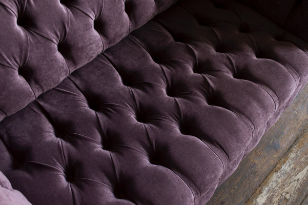 Canapé 2 Sëtzer Chesterfield Design Relax Canapéë Polster Modern Couchen Violett Nei