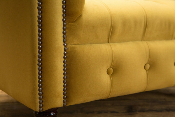 Chesterfield Sofa 1,5 SITZER Polster Designer Sofas Canapé Ensembel Bank Sitz