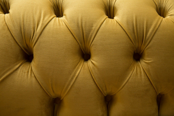 Chesterfield Canapé 2 Sëtz Polster Couche Canapé Dräisëtzer Giel Canapéë Samt Nei