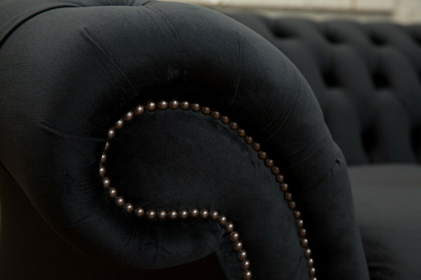 Chesterfield Original Sofa JVMoebel Textilstoff Sofa Couch Stoff Gro 185cm Canapé